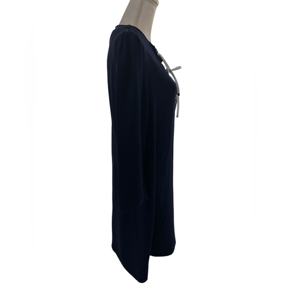 Shoshanna nautical navy blue lace up Nikko mini dress with 3/4 sleeves Size 12 - Picture 6 of 9